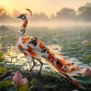 Koi fish + Peacock